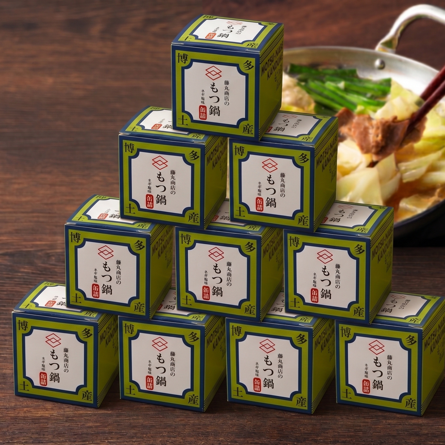 元祖【博多もつ鍋】缶詰 1ケース（12個入り）ネギ塩味